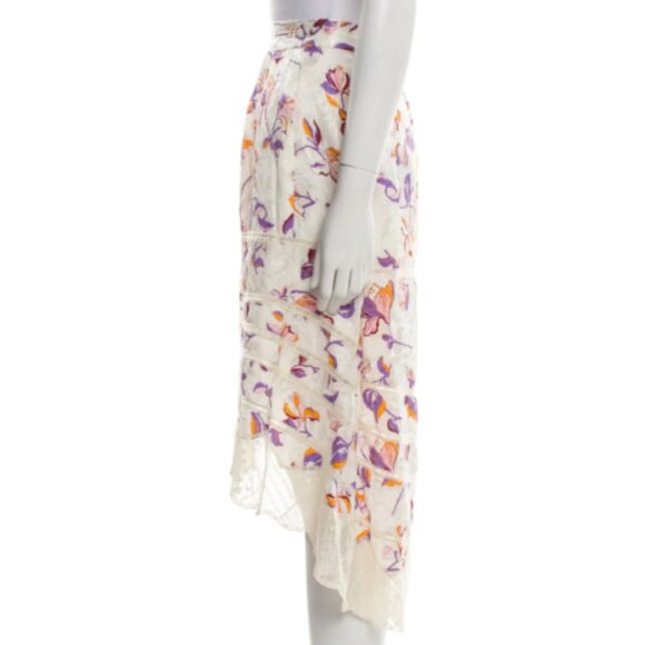 Zadig & Voltaire Floral Print Midi Length Skirt Size 2 - Picture 2 of 3